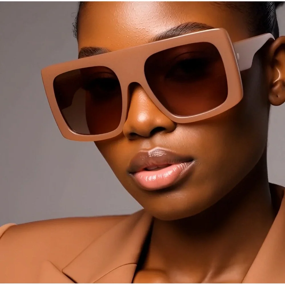 Women Oversized Square Sunglasses Luxury LArge Shades‎ Wrap Around Lentes Gafas